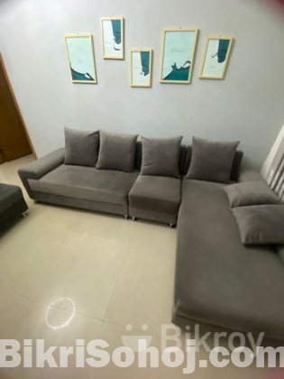 L-Shaped Sofa and Small Divan